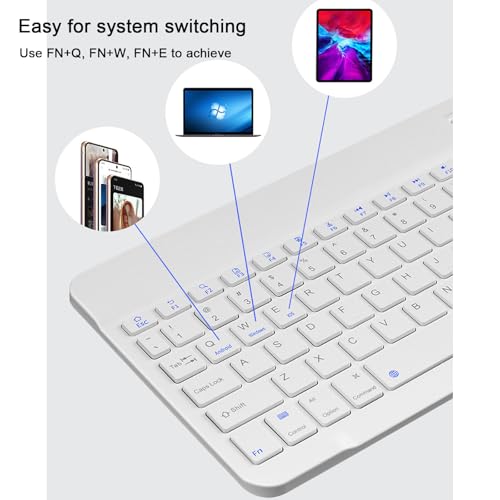 Image of Bluetooth Keyboard and Mouse Combo for iPad, 10 inch Wireless Keyboard & Mouse, Ultra-Slim Portable Rechargeable Keyboard for iPad Pro Air Mini iPhone Samsung Tablet, iPhone15 /14 /13 Pro