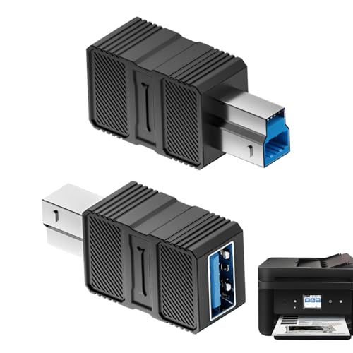 Tuxxjzm Adaptador de Impresora USB, convertidor de Conector de Impresora USB a B 3.0, Transferencia de Datos de Alta Velocidad, convertidor Plug and para Laptop, Tablet, estación de Acoplamiento