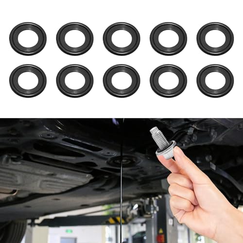 Image of 10PCS M12 Oil Drain Plug Gasket, Oil Drain Plug Washer, 12616850 3536966 Engine Oil Pan Drain Plug Sealing Gasket, Rubber Oil Drain Plug Crush Washer Replacement for Buick Camaro GMC (M12)
