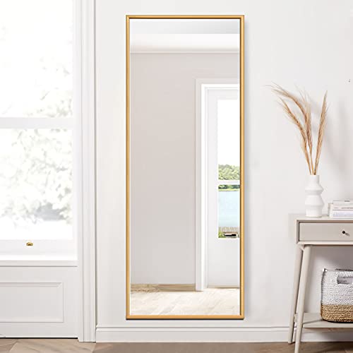 Image of NeuType Full Length Floor Mirror with Standing Holder Bedroom (Titanium Gold)