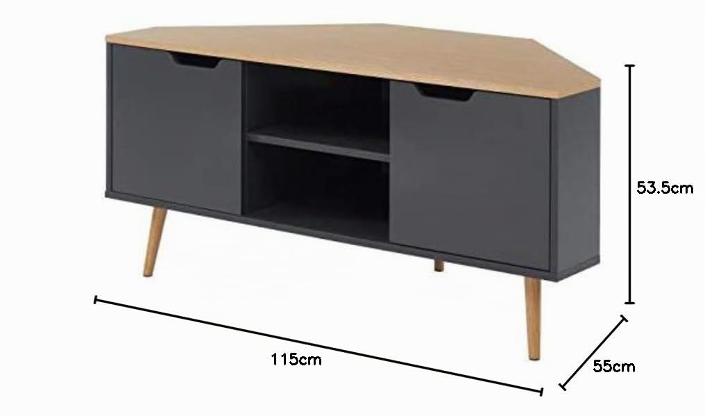 BAÏTA Mobile TV, rovere e grigio antracite, L115 cm