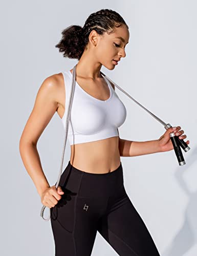 Fittin Racerback Sports Bras For Women- Padded Seamless High Impact Support For Yoga Gym Workout Fitness White S #TOP7