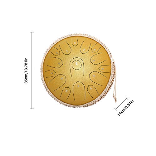 YYDS New Steel Tongue Drum 15 Notes14 Inch, Hand Drum Percussion Instrumen for Beginners and Music Lovers Exquisite Professional Instrument Kit - Thumbnail 3
