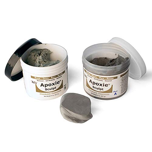Apoxie Sculpt - 2 Part Modeling Compound (A & B) - 1 Pound, Silver Grey