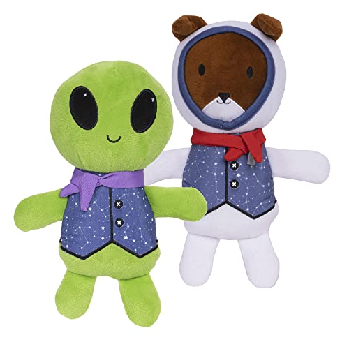 Furhaven Dapper Dandies Galactic Collection Hundespielzeug-Set, quietschend, waschbar, Alien/Astronaut, 2er-Pack