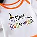 Toddler Baby Halloween Pumpkin Print Bodysuit Tutu Tulle Dress Warmer Headband Outfit Set Fashion Orange 12-24 Months