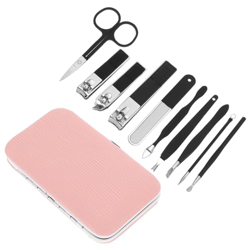 AUTSUPPL 1 Zbg ܐ؂Zbg ANZT[ lC manicure set nail art set }j Lbg sp c[ sܐ؂Lbg Pu Black