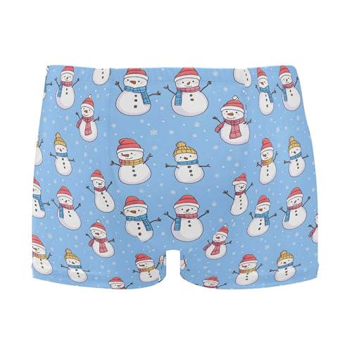 Christmas Xmas Snowman Cute Mens Swim Trunk Swimwear Bathing Suit Swim Brief Square Leg Board Short S B0403526