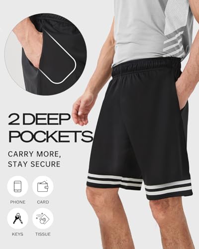 Liloak 5 Pack Men's Athletic Shorts，5pc Basketball Shorts with Pockets，Casual Summer Shorts for Men3