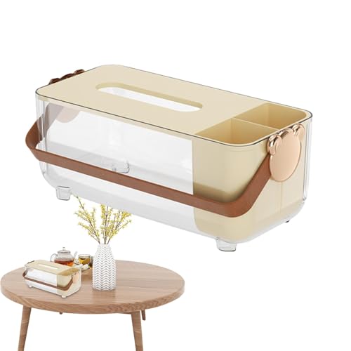 Caja dispensadora de pañuelos, caja de almacenamiento para el cuidado de la piel, elegante caja organizadora de cosméticos, soporte multifuncional para papel facial para escritorio, hogar