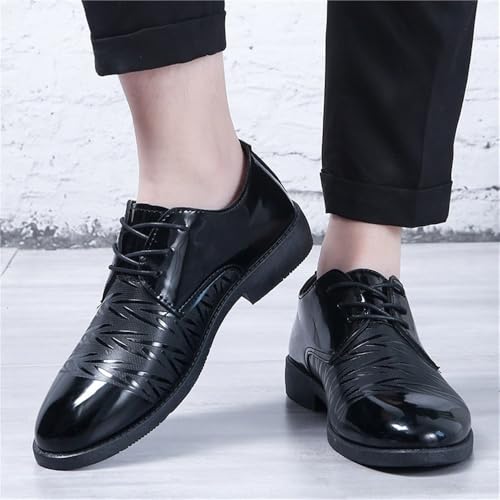 Mens Lace up Casual Oxford Dress Shoes British Style Korean Trend Soft Sole Comfortable Business Office Wedding Leather Shoes4