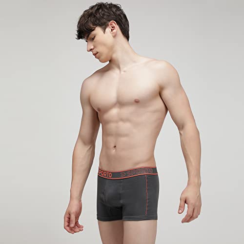 Image of sporto Men's Mid-Rise Super Soft & Comfortable Solid Cotton Square Trunks with No-Fold & No-Pinch Elastic Waistband (Combo Pack)