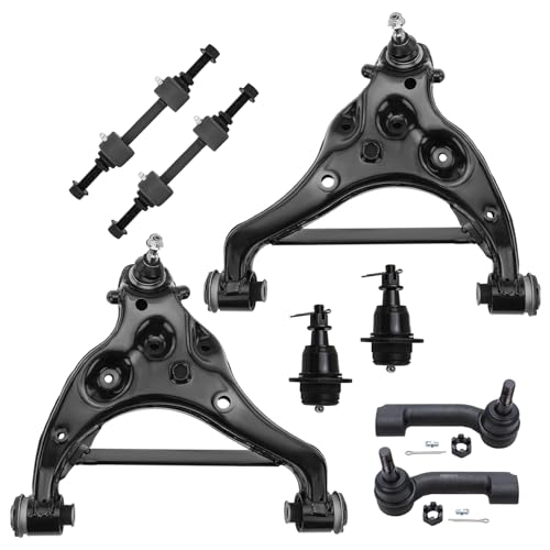 Image of Detroit Axle - 8pc Front End Kit for 2018-2021 Ford Expedition 2018-2020 Lincoln Navigator, 2 Lower Control Arms with Ball Joint 2 Sway Bars 2 Outer Tie Rods 2 Upper Ball Joints Replacement