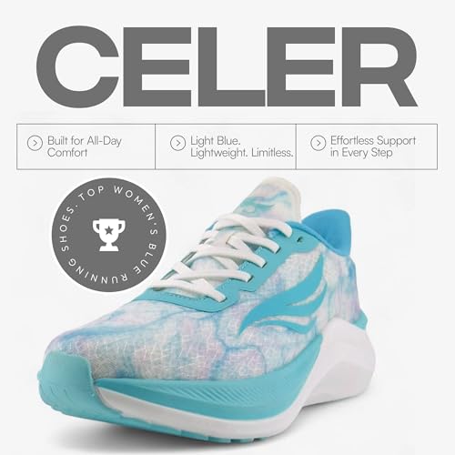 Swift Running Celer Women’s Lightweight Running Shoes – Comfortable Pink and Light Blue for Daily Walks, Work, Easy Runs & Long Hours2