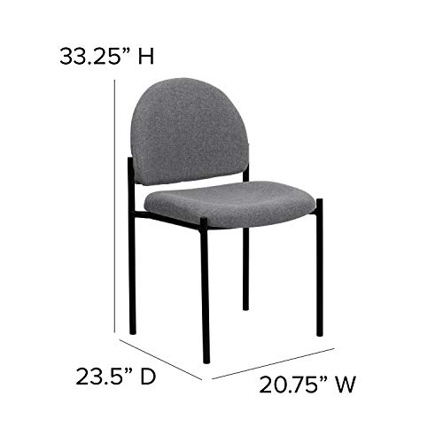 Image of Flash Furniture Tania Comfort Gray Fabric Stackable Steel Side Reception Chair