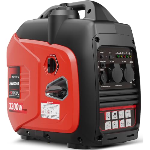 SIOKIUU 3200W Portable Generator Super Quiet Inverter Generator Ultra Lightweight for Home Backup...