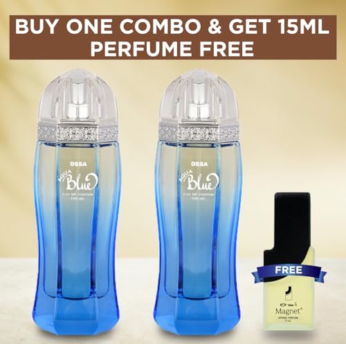 Image of Ossa Aqua Blue Eau De Parfum 100ml Perfume With Fresh And Citrusy Notes | Premium EDP For Men | Long Lasting Fragrance Ideal For Glamorous Evenings (Pack of 2)
