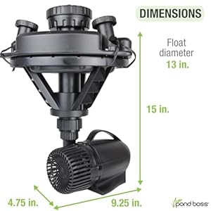 Pond Boss DFTN12003L Floating Fountain With Lights 50 Foot Power Cord 14 hp