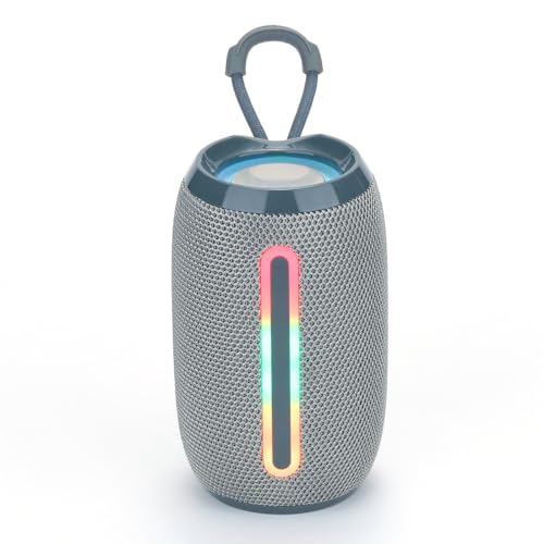 TGUCITESEN Bluetooth Portable Speaker,Wireless Bluetooth Speakers V5.1USB Card,Wireless Speakers with Bluetooth,Micro SD Card,for Outdoor,Travel,Beach,Camping,Indoor (Gray)