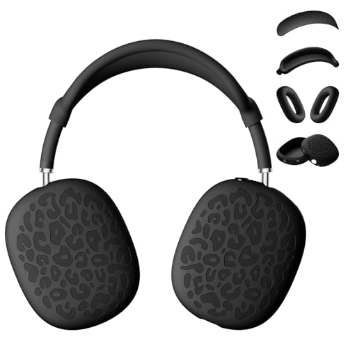 DGege Leopard Silicone Case Cover for AirPods Max Headphones Ear Pad Case Cover/Ear Cups Cover/Headband Cover for AirPod Max (USB-C/Lightning) Accessories Silicone Protector for Apple AirPods Max