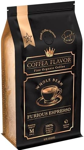Espresso Coffee Beans – Medium Roast, Organic, Single Origin, 100% Arabica – Bold Flavor & Smooth Finish – Furious Espresso by Coffea Flavor