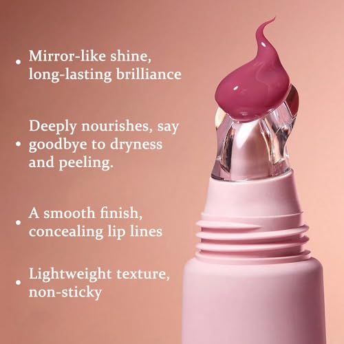 Image of Tinted Lip Serum Melting Lip Balm, Hydrating Tinted Lip Balm For A Glossy Finish & Soft, Nourished Lips with Plumping Polypeptides, Supple Lips, Vegan & Cruelty-Free (01#Strawberry Milk)