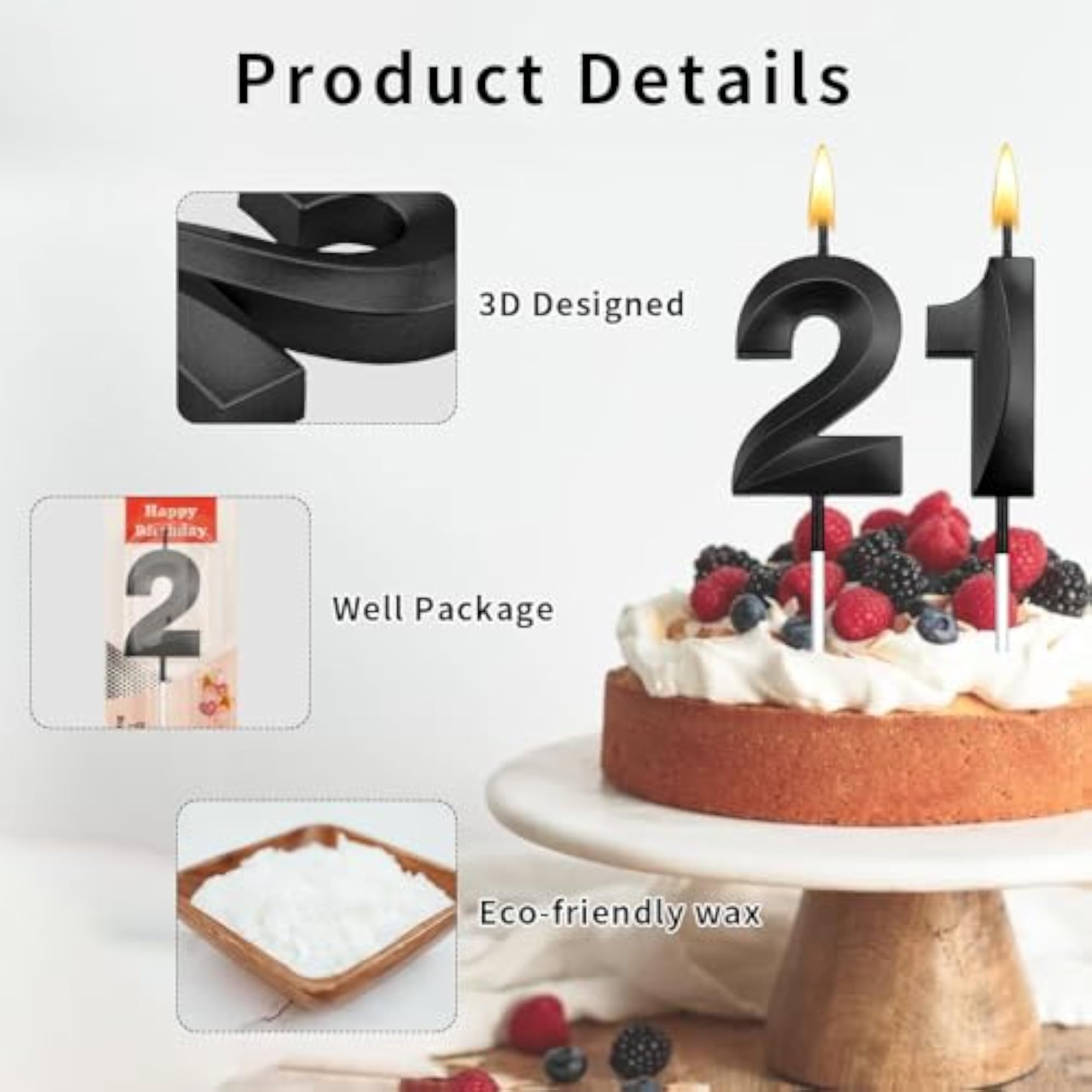 21st Birthday Cake Topper Candles