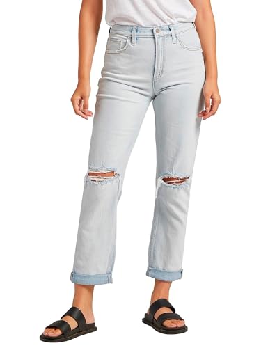 Silver Jeans Co. Women's 90s Boyfriend High Rise Straight Leg Jeans-Legacy