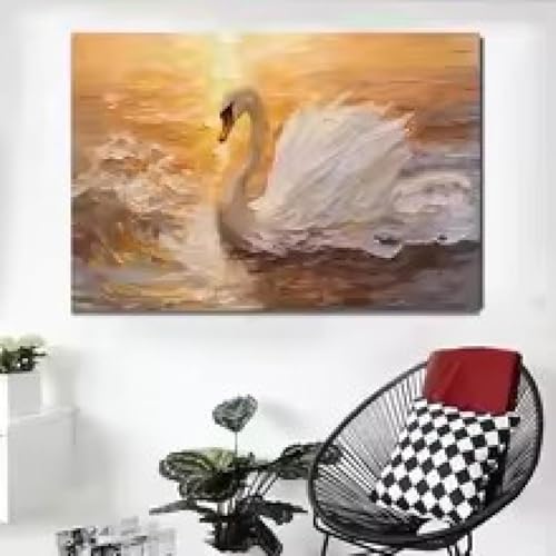 Impression toile cygne blanc XINBAO affiche paysage de qualite