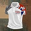 Union Jack Tshirt for Men British Flag Bunting Ve Day Polo Shirts England Rugby Cricket Shirts Funny GolfSummer Plus Size Short Sleeve Collared Button Down Poloshirt Muscle Tees White #1