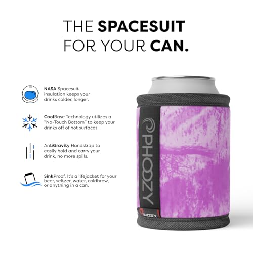 Image of PHOOZY Insulated Can Cooler for 12 oz Cans - Patented Drink Sleeve with NASA-Inspired Technology - Keeps Beer, Soda & Sparkling Water Cold Longer - Lightweight Outdoor Can Holder - Pink