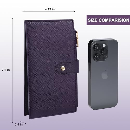 Image of Travelambo RFID Wallet Women Large Size Bifold Multi Card Wallet Case with Zipper Pocke Credit Card Holder for Women