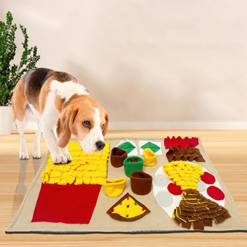 ノーズワーク 犬 ノーズワークマットおもちゃ 犬 猫 ペット 早食い防止マット 噛むおもちゃ 分離不安 ストレス解消 集中力向上 嗅覚訓練 運動不足 訓練マット 嗅覚トレーニング 知育玩具 しつけ用品 エネルギー (食べ物/50*80cm)