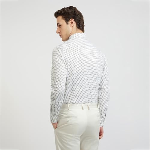 Image of Raymond Men's Pure Cotton Print Pattern Slim Fit Regular Collar Full Sleeve Casual Shirt