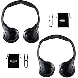 SAHARIE 2 Pack of IR Headphones for Car DVD Kids,2 Channel On-Ear Infrared Headphones,Wireless Car D