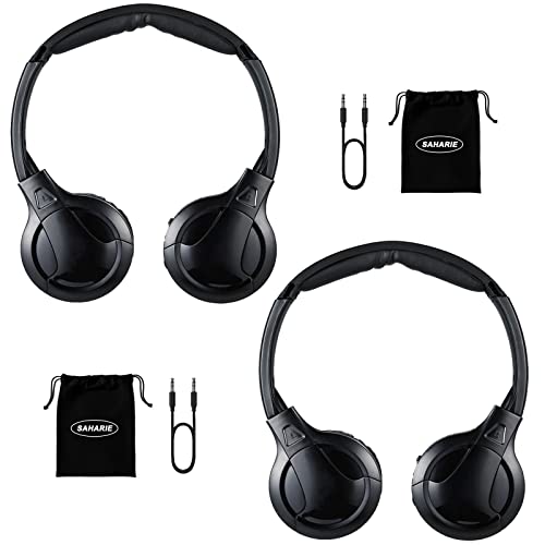 Saharie 2 Pack Of Ir Headphones For Car Dvd Kids,2 Channel On-Ear Infrared Headphones,Wireless Car Dvd Headphones For Rear Entertainment System #TOP18
