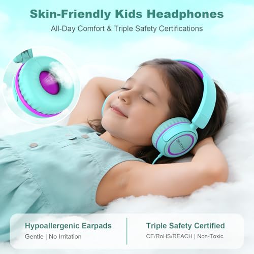 IMYB V1 Wired Kids Headphones (Green) – 85dB Volume-Limited — view 4