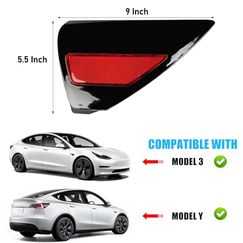 Image of Jaronx Compatible with Tesla Charging Port Cover for Model 3 2017-2023 Model Y 2020-2023 (NOT FIT 2024+), Rear Right Taillight Cover Reflector for Tesla, Charging Port Door Replacement 1100781-99-D