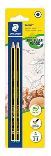Crayons à papier 2H en bois de haute qualité Staedtler Noris 120 à mine ultra résistante