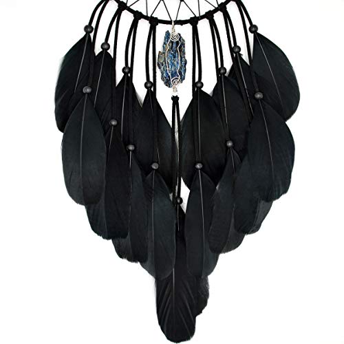 Urdeoms Dream Catcher Black Handmade Dream Catchers with Multicolor Magic Stone Pendant Dia 5.9"(NO.16) - Thumbnail 4