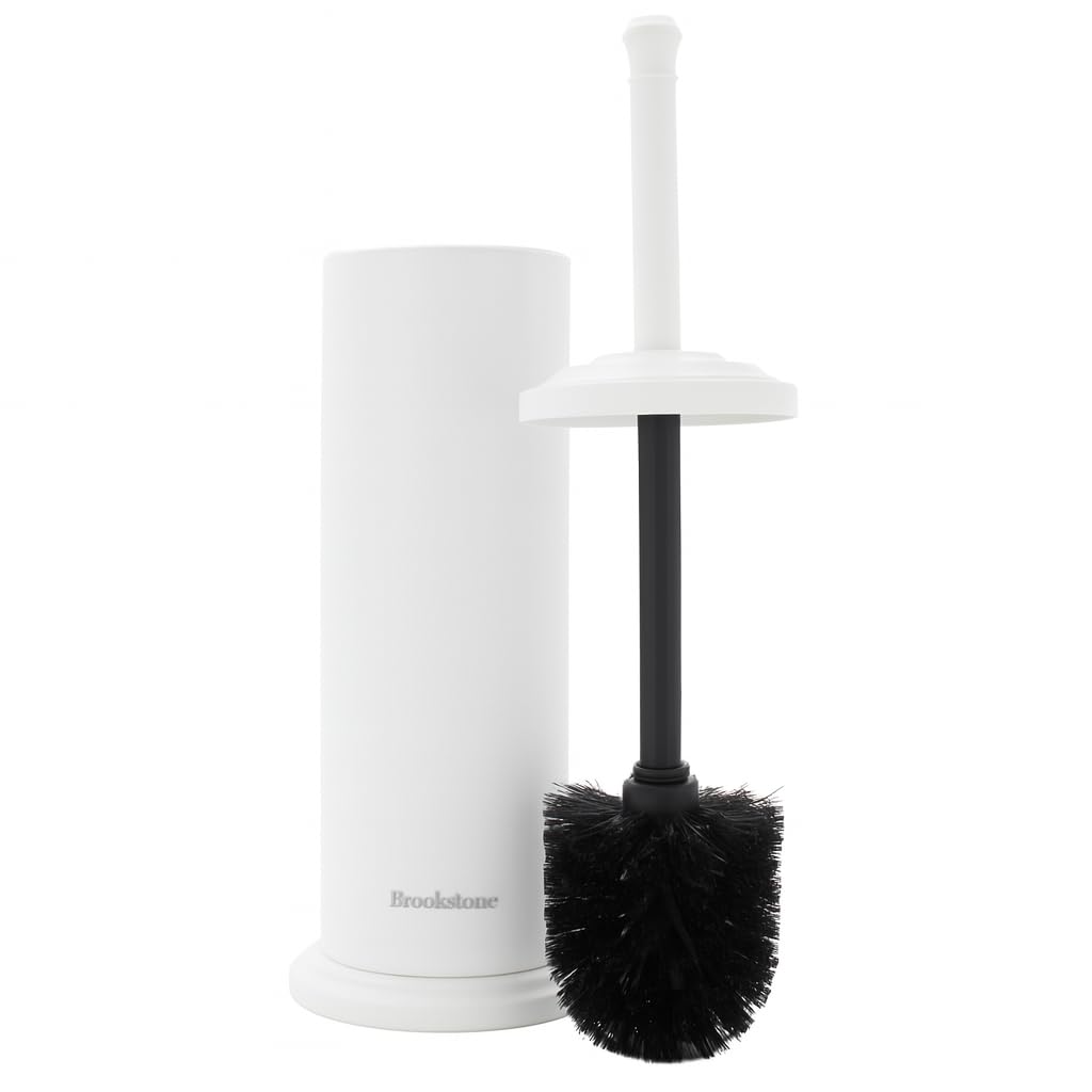 Brosse WC et support de salle de bain BROOKSTONE blanc compact et efficace