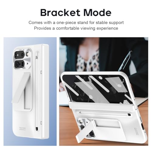 Étui Pixel 10 Pro Fold blanc haut de gamme avec protège-charnière rigide - 5