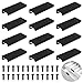 Poignée d'armoire Invisible, 12Pcs Poignées de Porte Dissimulées pour Armoires et Tiroirs, Poignée de Tiroir Noire Est Fait d'un Alliage d'aluminium et Poignée d’armoire de Cuisine a 24 Vis(80mm)