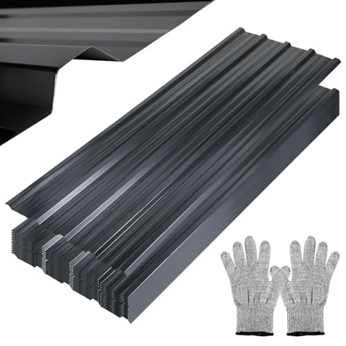 ISOISL 24x Tôle trapézoïdale 129x46cm = 14m² Tôle profilée Tôle de toiture Galvanisée Plaques de tôle ondulée pour toit abri de jardin carport...