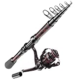 QudraKast Fishing Rod and Reel Combos - High Carbon Fiber Telescopic Fishing Pole and 12+1 Full Meta