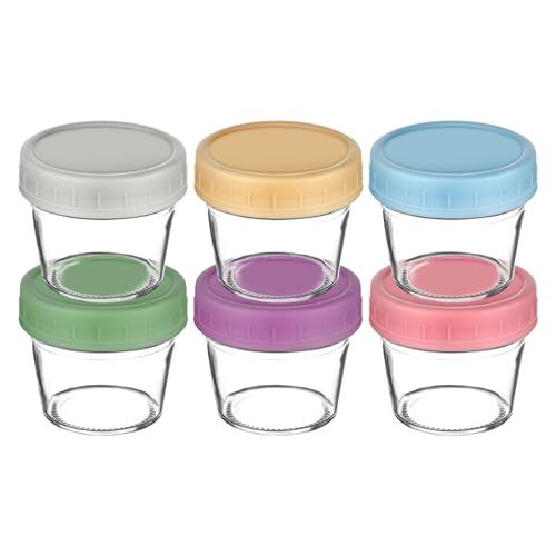 Aolso Recipiente de Vidrio para Comida de Bebé, 6PCS Recipientes para comida,para...