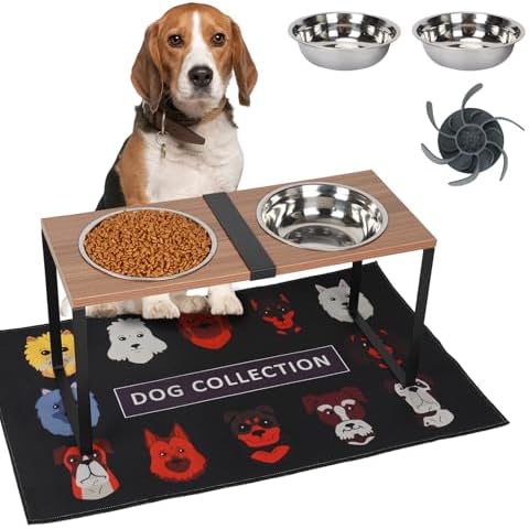Elevated Dog Bowls Large Breed,2 in 1 Dog Food Stands for Large Dogs,Slow Feeder Raised Dog Bowls Large Sized Dog,Raised Dog Bowls for Medium Dogs Cover