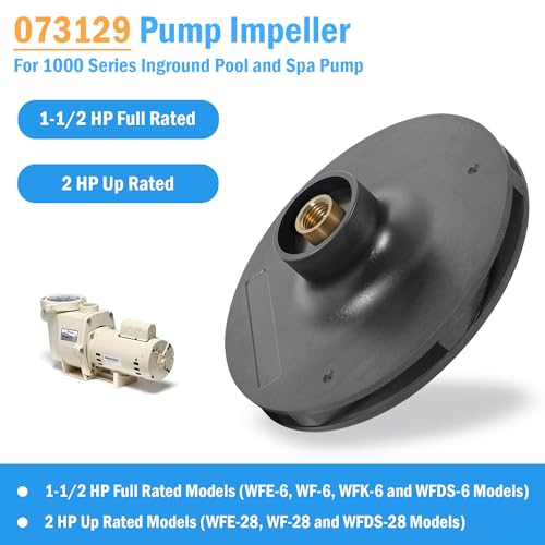 USSKYBOY 073129 Pump Impeller for Pump 1-1/2 HP Full Rated and 2 HP Up Rated, Fits WF-6, WF-28, WFE-6, WFE-28, WFK-6, WFDS-6, WFDS-28