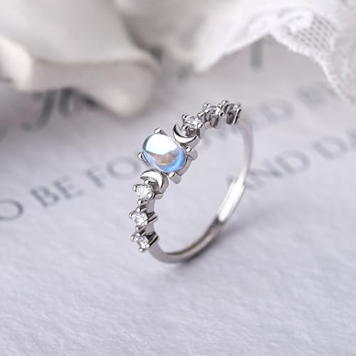 Promise rings for her VVS1 Lab Created Diamond 925 Sterling Silver Plated with 18K White Gold Dainty Stackable Engagement Rings Wedding Jewelry Adjustable2