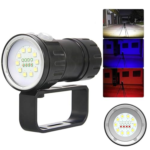 Diving Flashlight,120W 15000LM 18LED Super Bright Professional Diving Flashlight Scuba Dive IPX8 Waterproof Photography Camera Video Fill Light